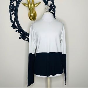 FAL Jeffrey Grub White and Black Athleisure Long Sleeves Shirt